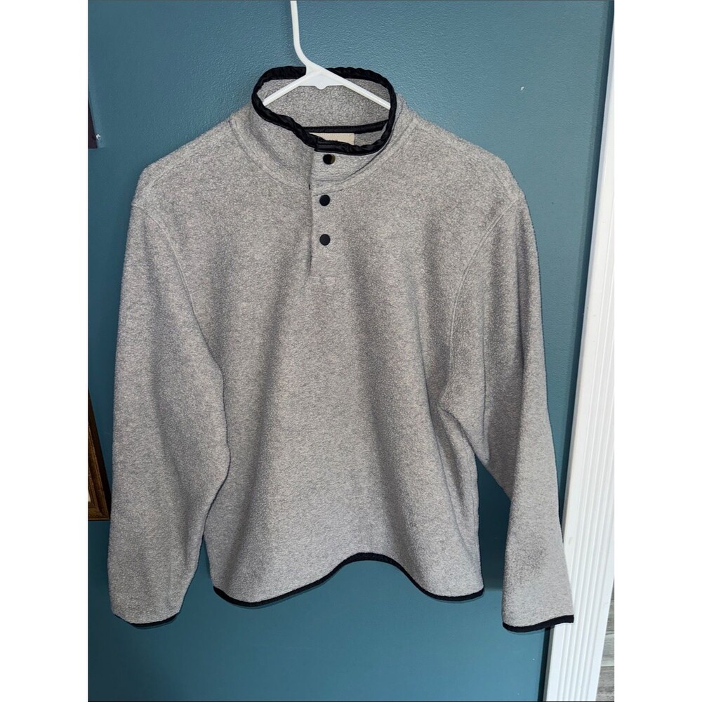 Fear of God Kids Light Heather Gray Snap Pullover with Black Trim